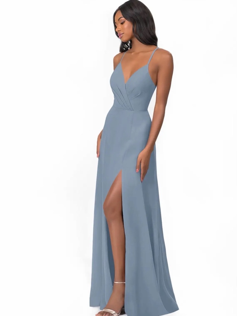 Azazie Everleigh
Dusty Blue A-Line Sweetheart Pleated Chiffon Dress
